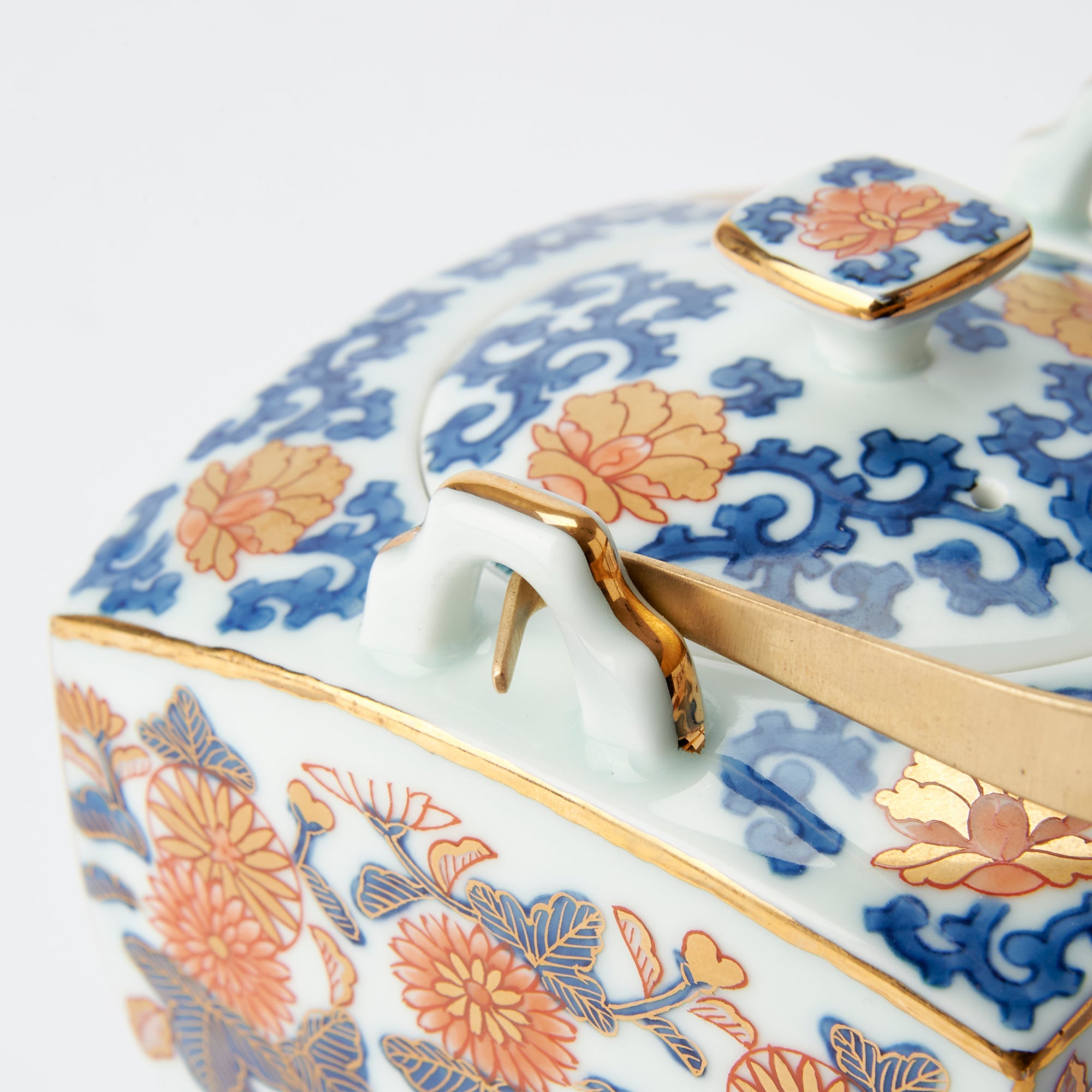 Rinkuro Pomegranate Old Imari Japanese Teapot Set 16.9oz (500ml) - MUSUBI KILN - Quality Japanese Tableware and Gift
