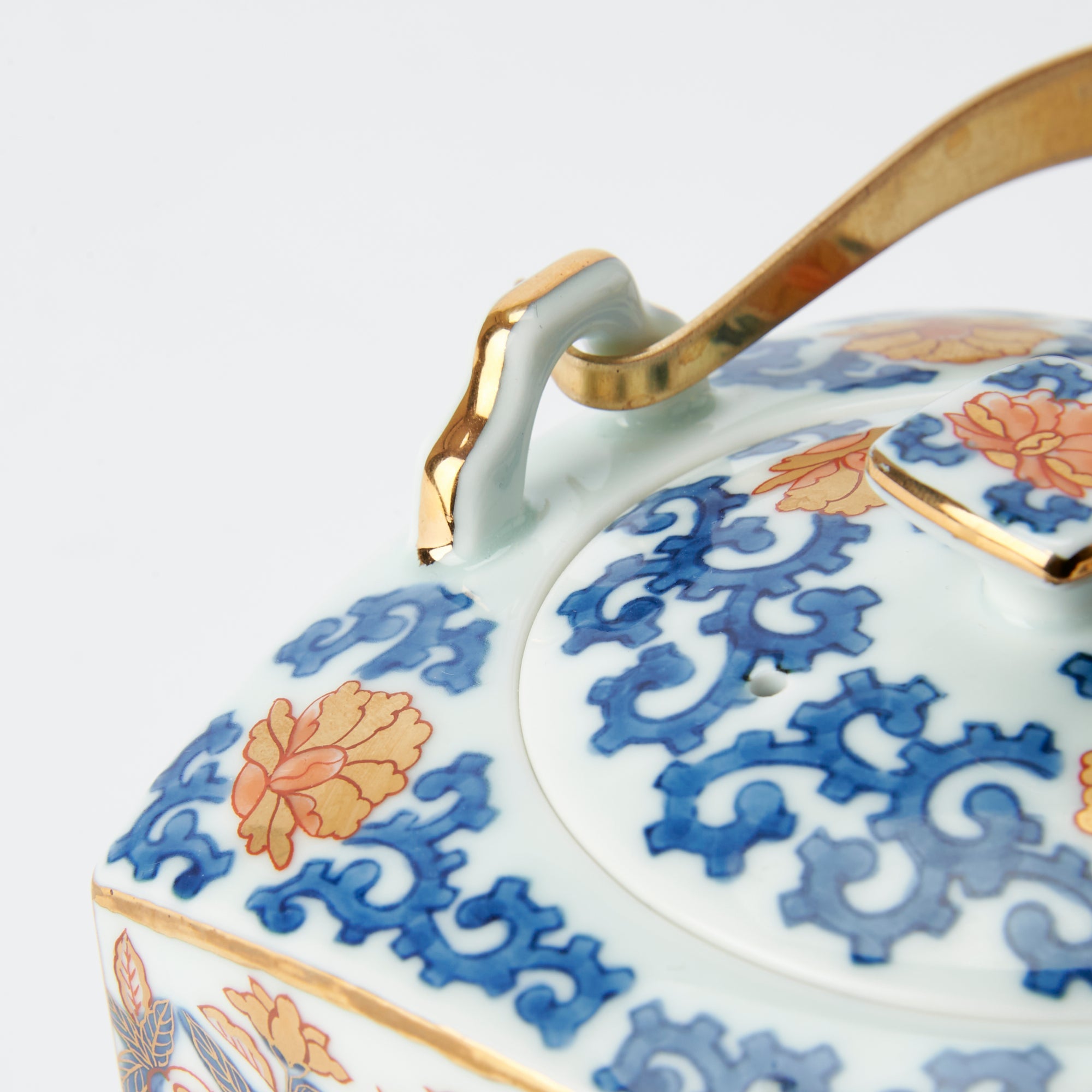 Rinkuro Pomegranate Old Imari Japanese Teapot Set 16.9oz (500ml) - MUSUBI KILN - Quality Japanese Tableware and Gift