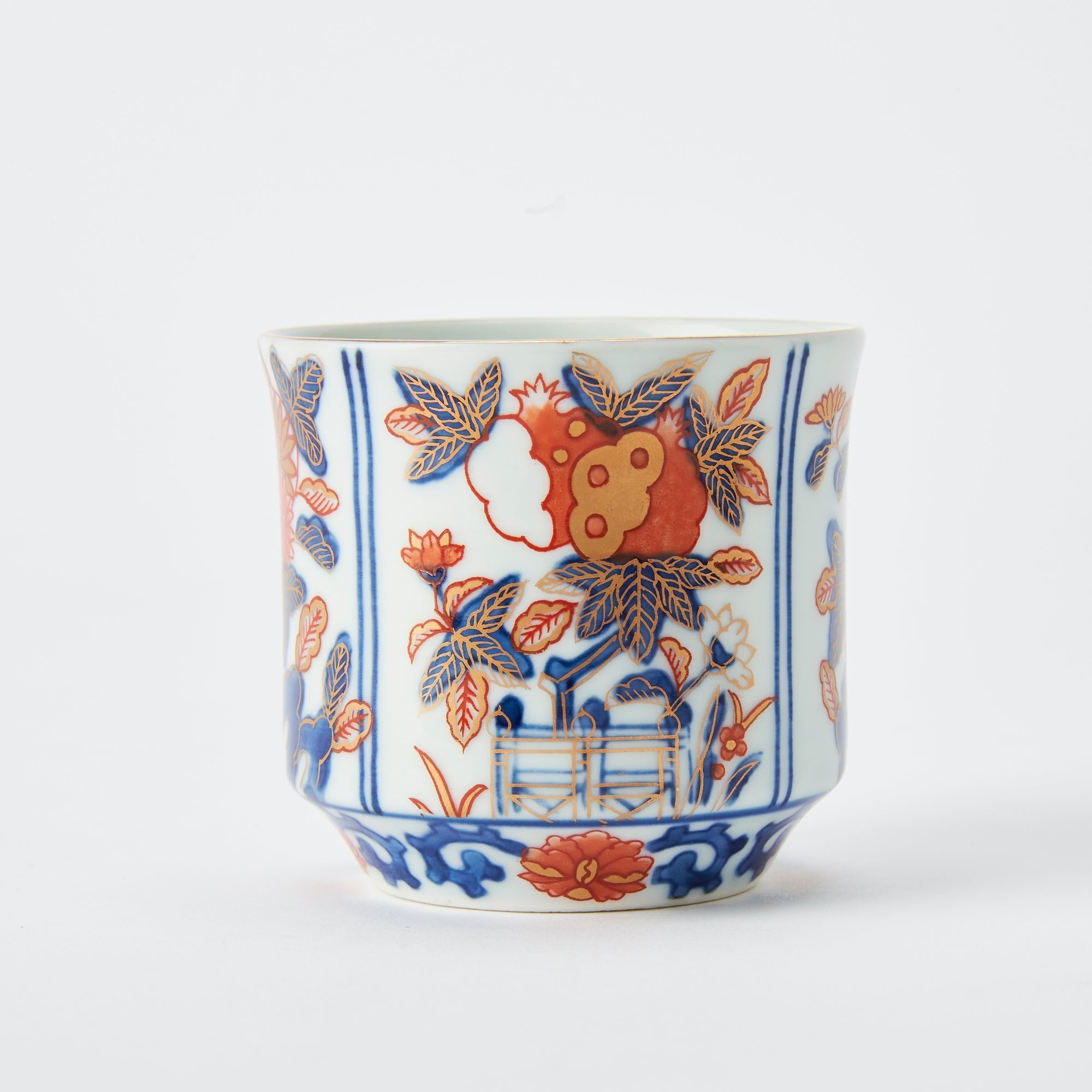 Rinkuro Pomegranate Old Imari Japanese Teapot Set 16.9oz (500ml) - MUSUBI KILN - Quality Japanese Tableware and Gift