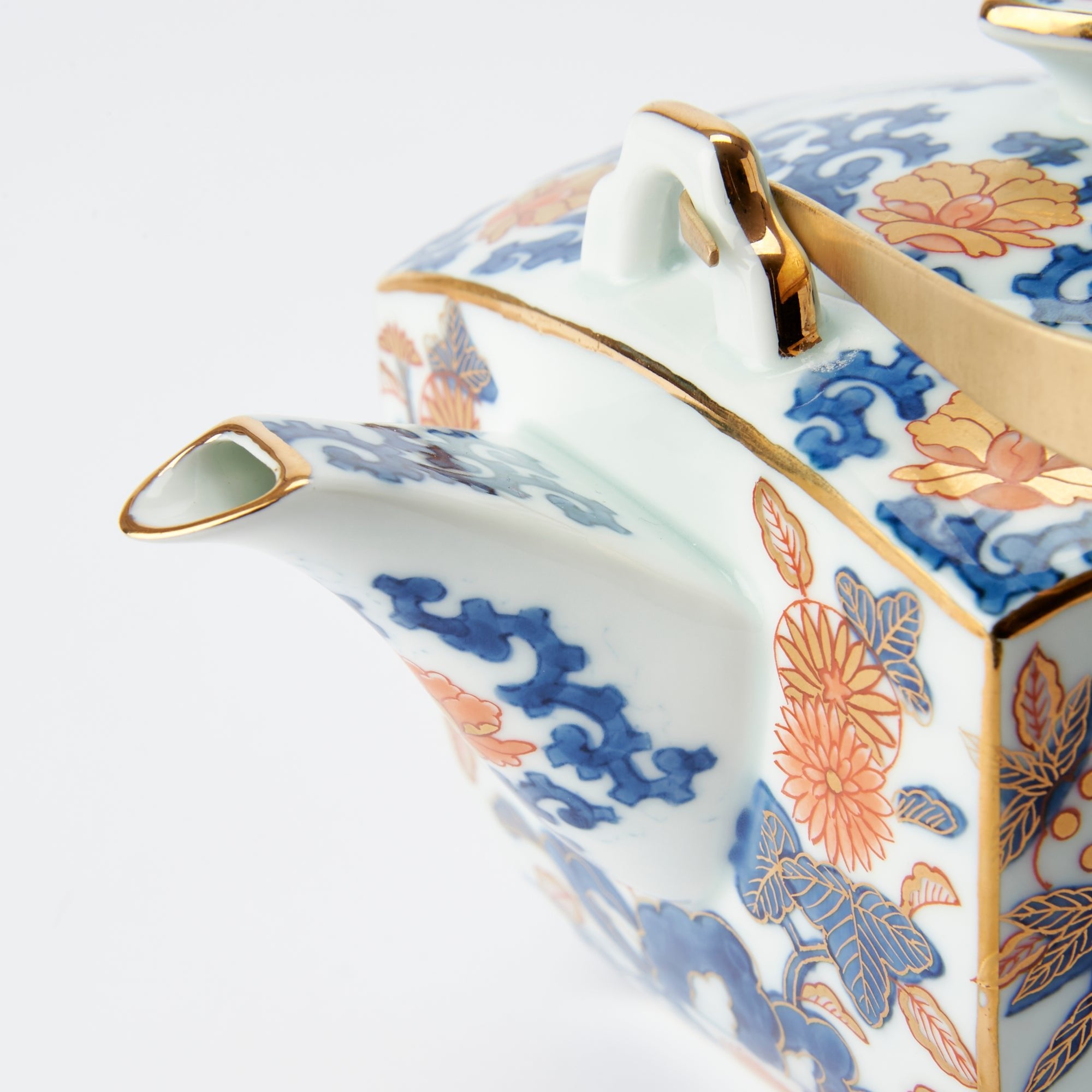 Rinkuro Pomegranate Old Imari Japanese Teapot Set 16.9oz (500ml) - MUSUBI KILN - Quality Japanese Tableware and Gift