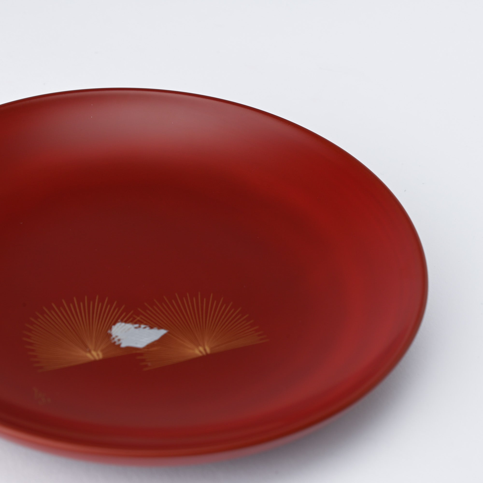 Ritsuzan Tomita Pine Echizen Lacquerware Red Side Plate Set - MUSUBI KILN - Quality Japanese Tableware and Gift