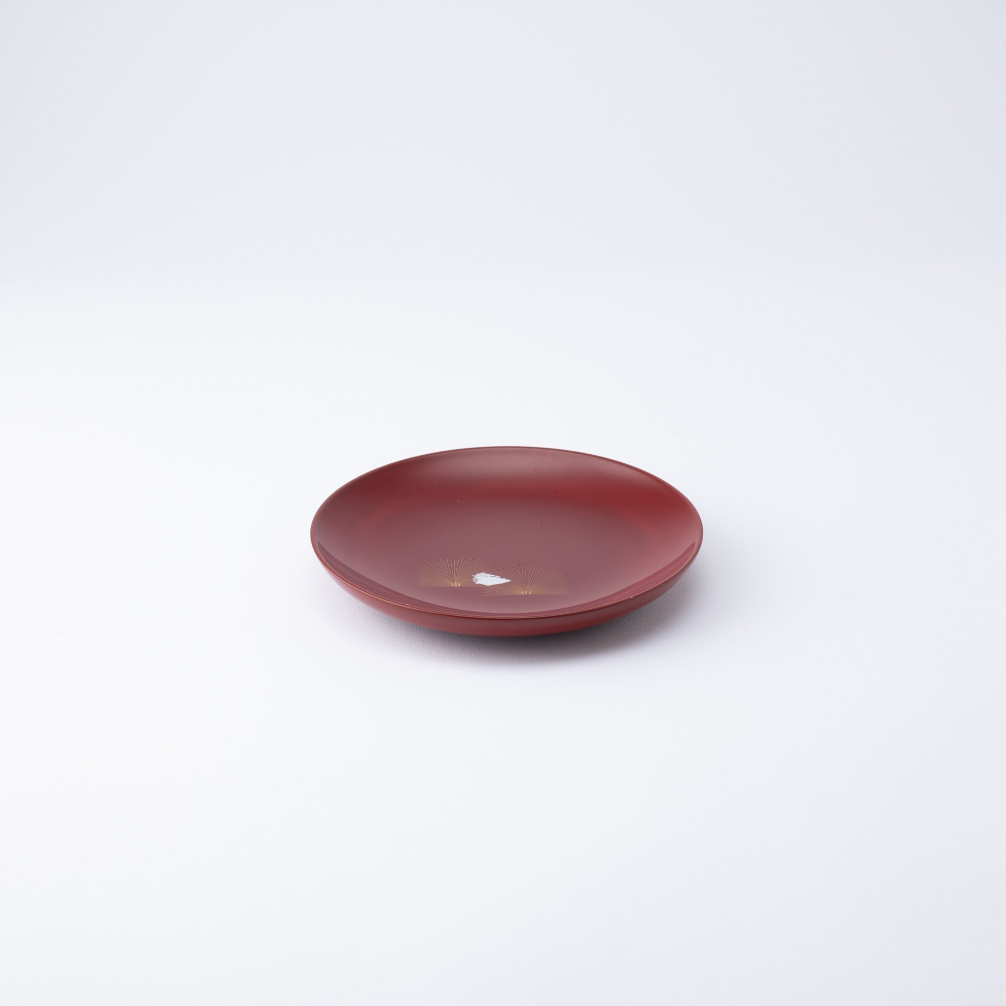 Ritsuzan Tomita Pine Echizen Lacquerware Red Side Plate Set - MUSUBI KILN - Quality Japanese Tableware and Gift