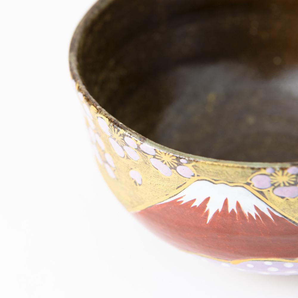 Sakura and Mt.Fuji Kutani Matcha Bowl Chawan - MUSUBI KILN - Quality Japanese Tableware and Gift