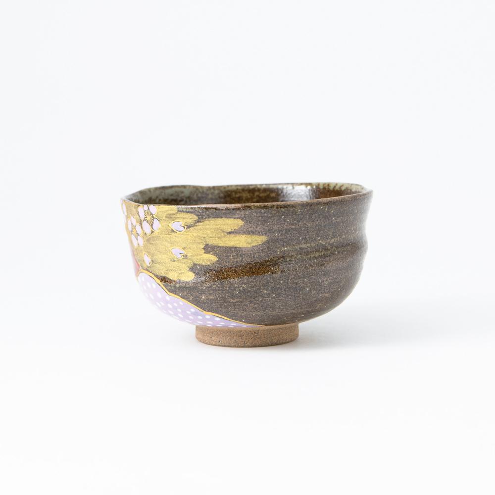 Sakura and Mt.Fuji Kutani Matcha Bowl Chawan - MUSUBI KILN - Quality Japanese Tableware and Gift