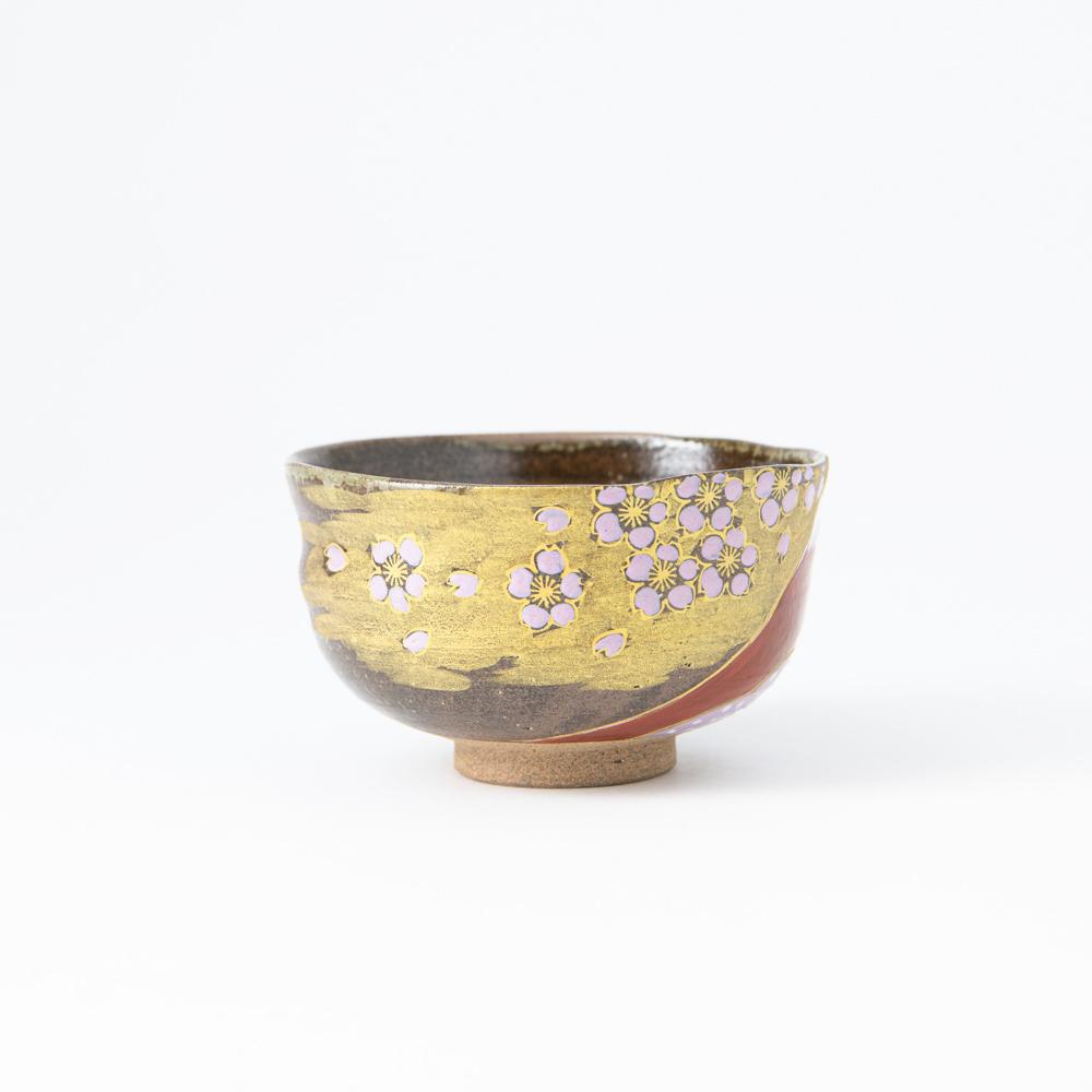 Sakura and Mt.Fuji Kutani Matcha Bowl Chawan - MUSUBI KILN - Quality Japanese Tableware and Gift