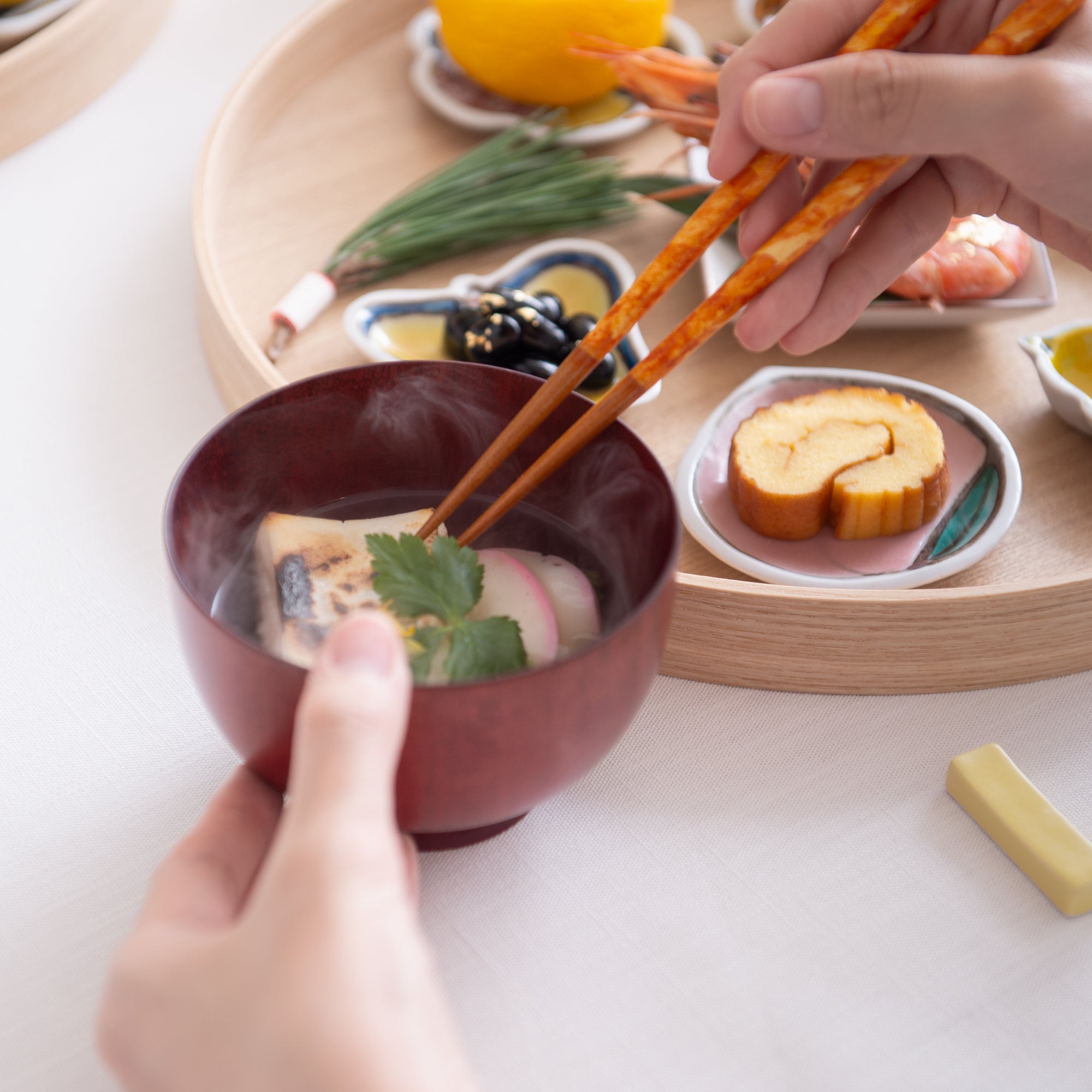 Sakura Tree Yamanaka Lacquerware Miso Soup Bowl - MUSUBI KILN - Quality Japanese Tableware and Gift