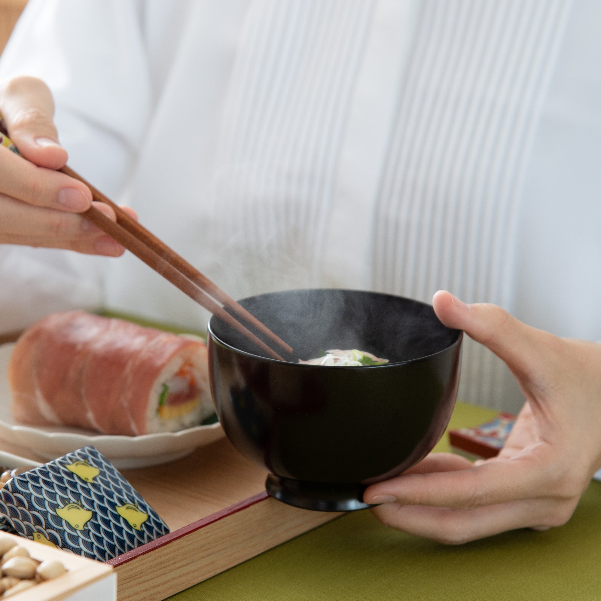 Sakura Tree Yamanaka Lacquerware Miso Soup Bowl - MUSUBI KILN - Quality Japanese Tableware and Gift
