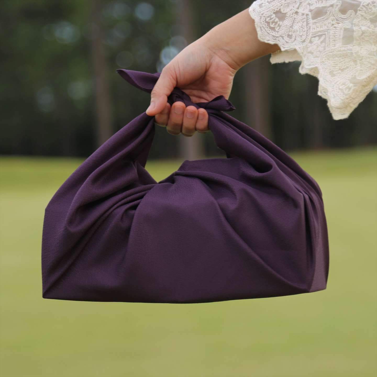 Sazara Pattern Purple Furoshiki Wrapping Cloth - 17in/30in - MUSUBI KILN - Quality Japanese Tableware and Gift