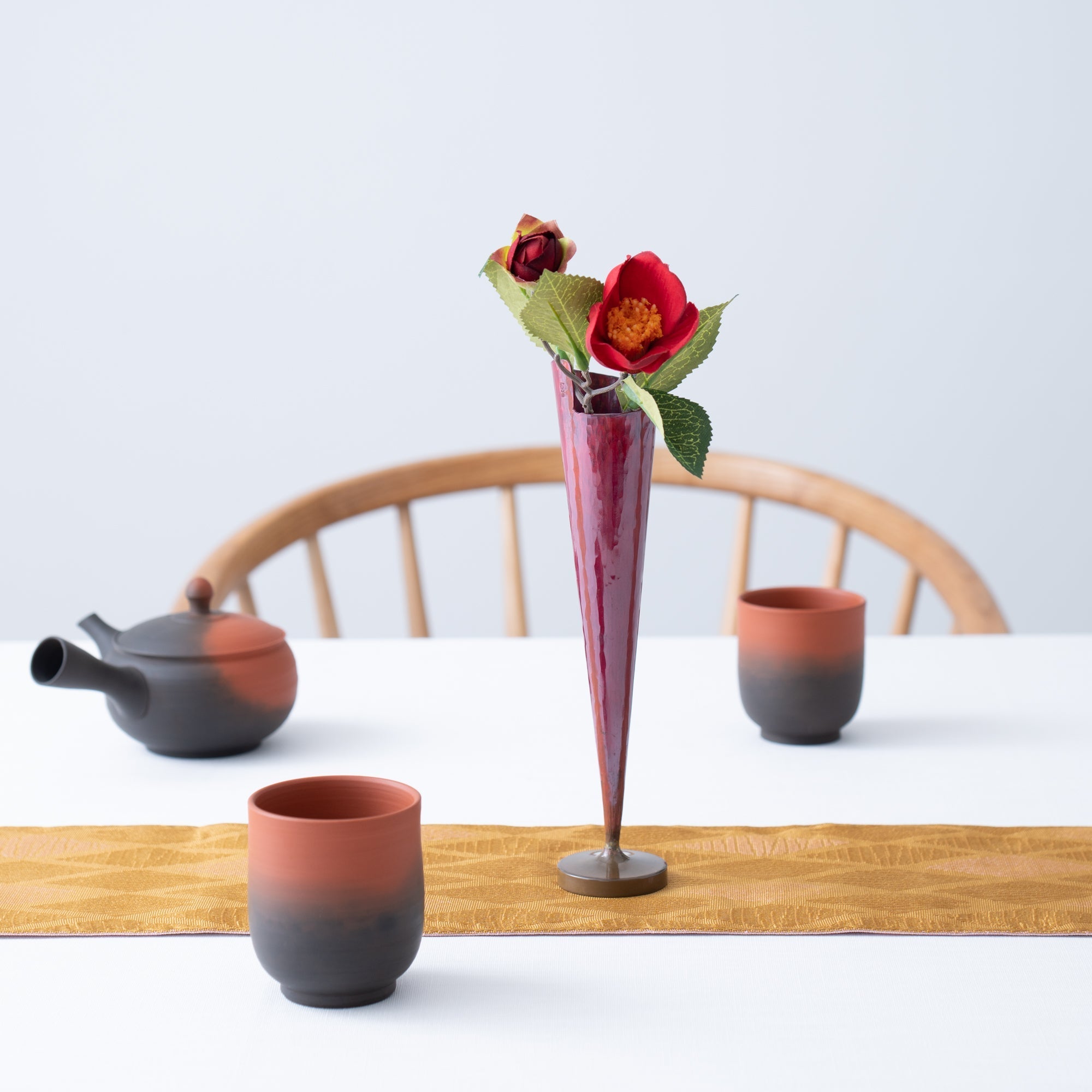 Seigado Red Copper Single - Flower Vase - MUSUBI KILN - Quality Japanese Tableware and Gift