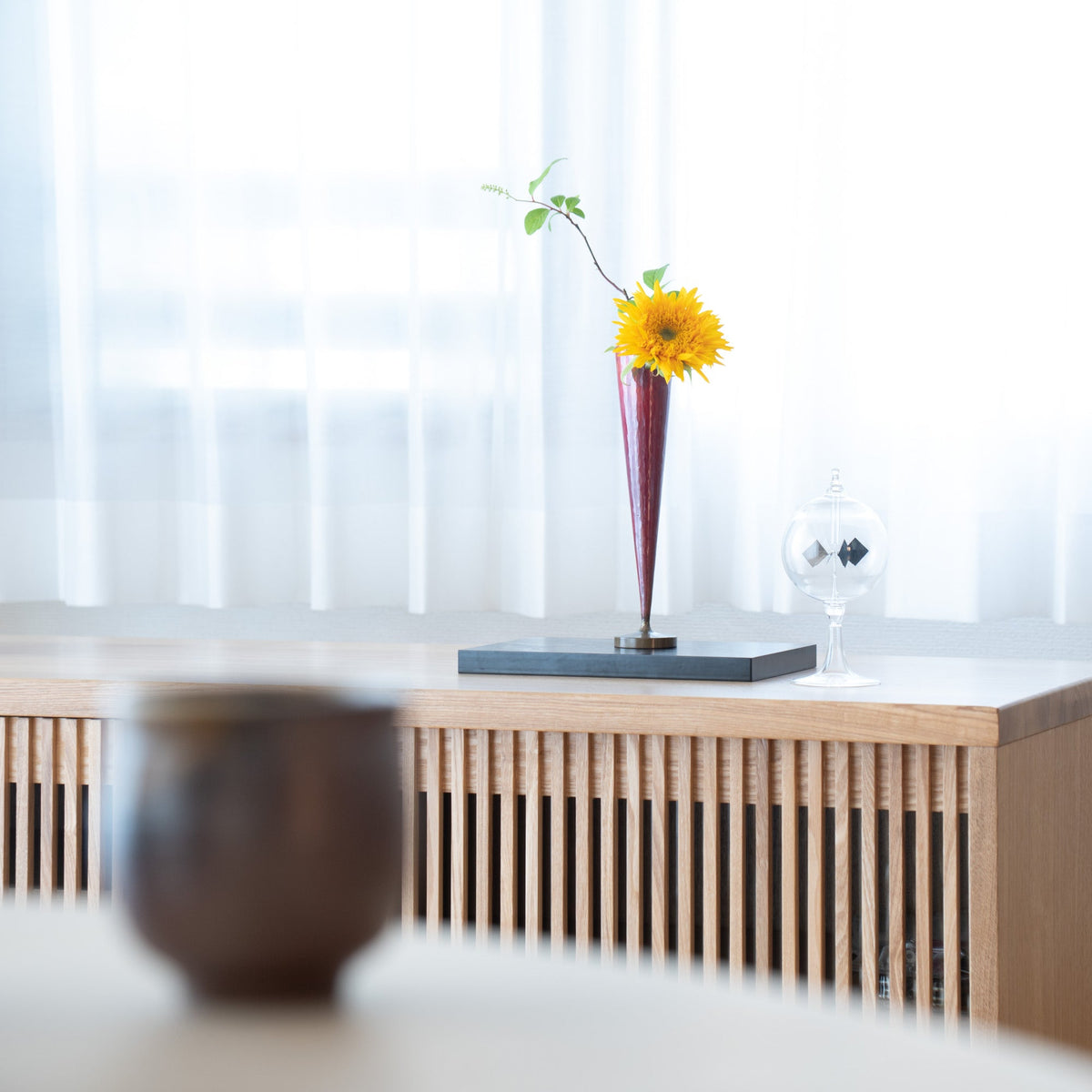 Seigado Red Copper Single - Flower Vase - MUSUBI KILN - Quality Japanese Tableware and Gift