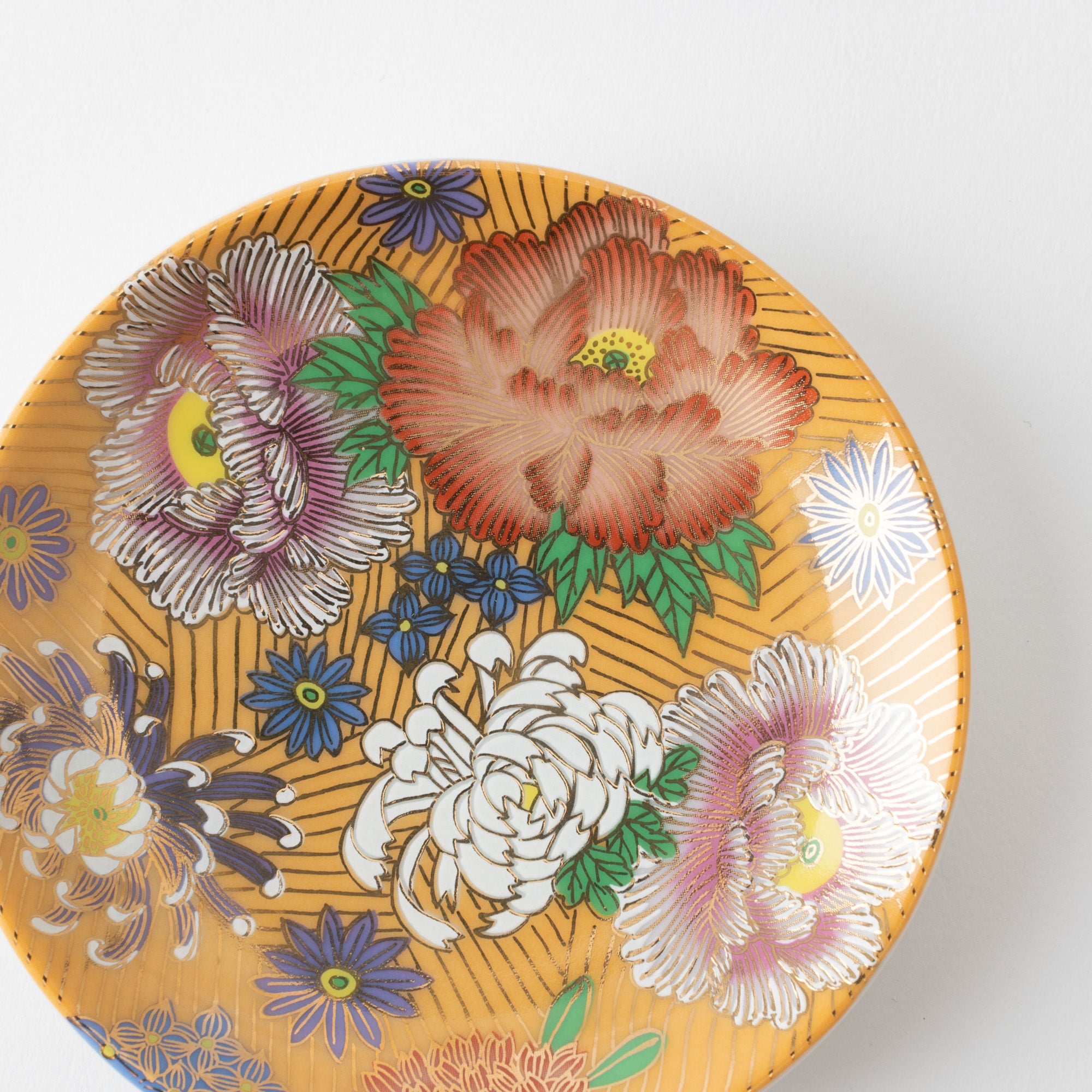 Seiju Kiln Golden Hanazume Kutani Sauce Plate Set - MUSUBI KILN - Quality Japanese Tableware and Gift