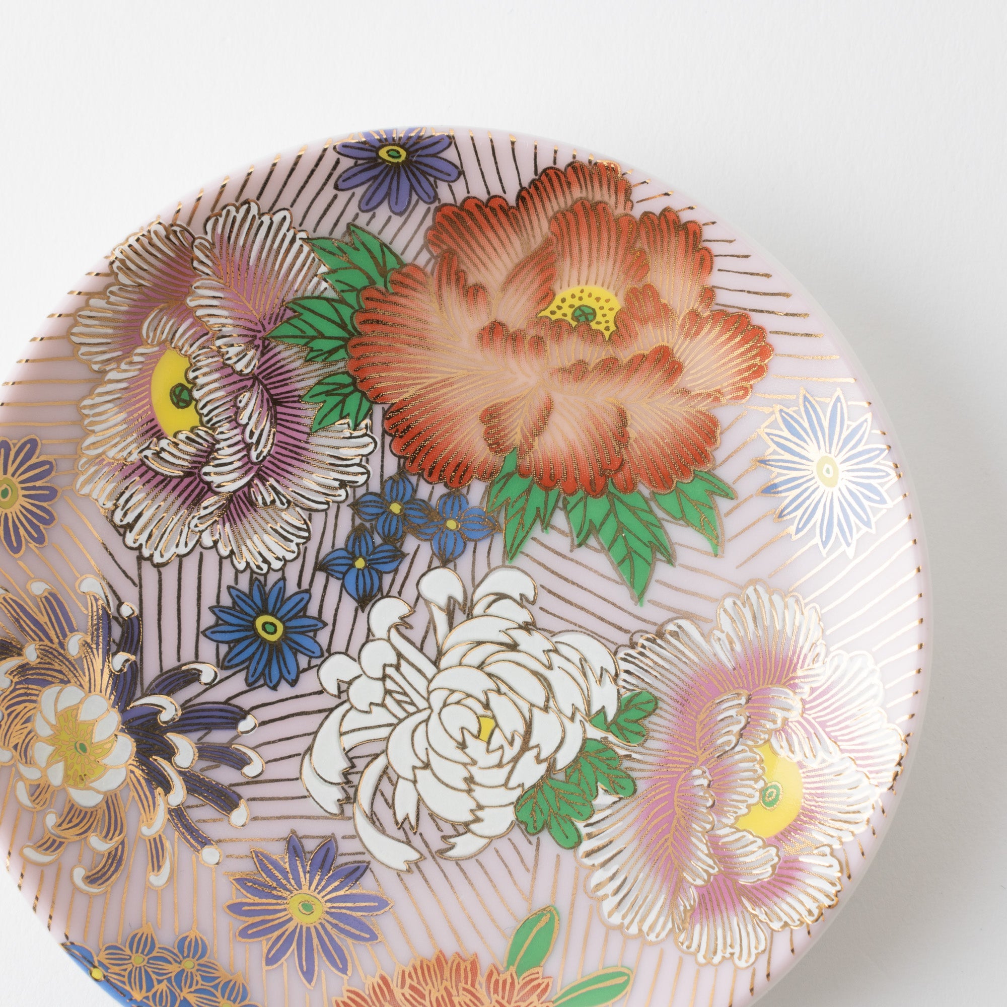 Seiju Kiln Golden Hanazume Kutani Sauce Plate Set - MUSUBI KILN - Quality Japanese Tableware and Gift