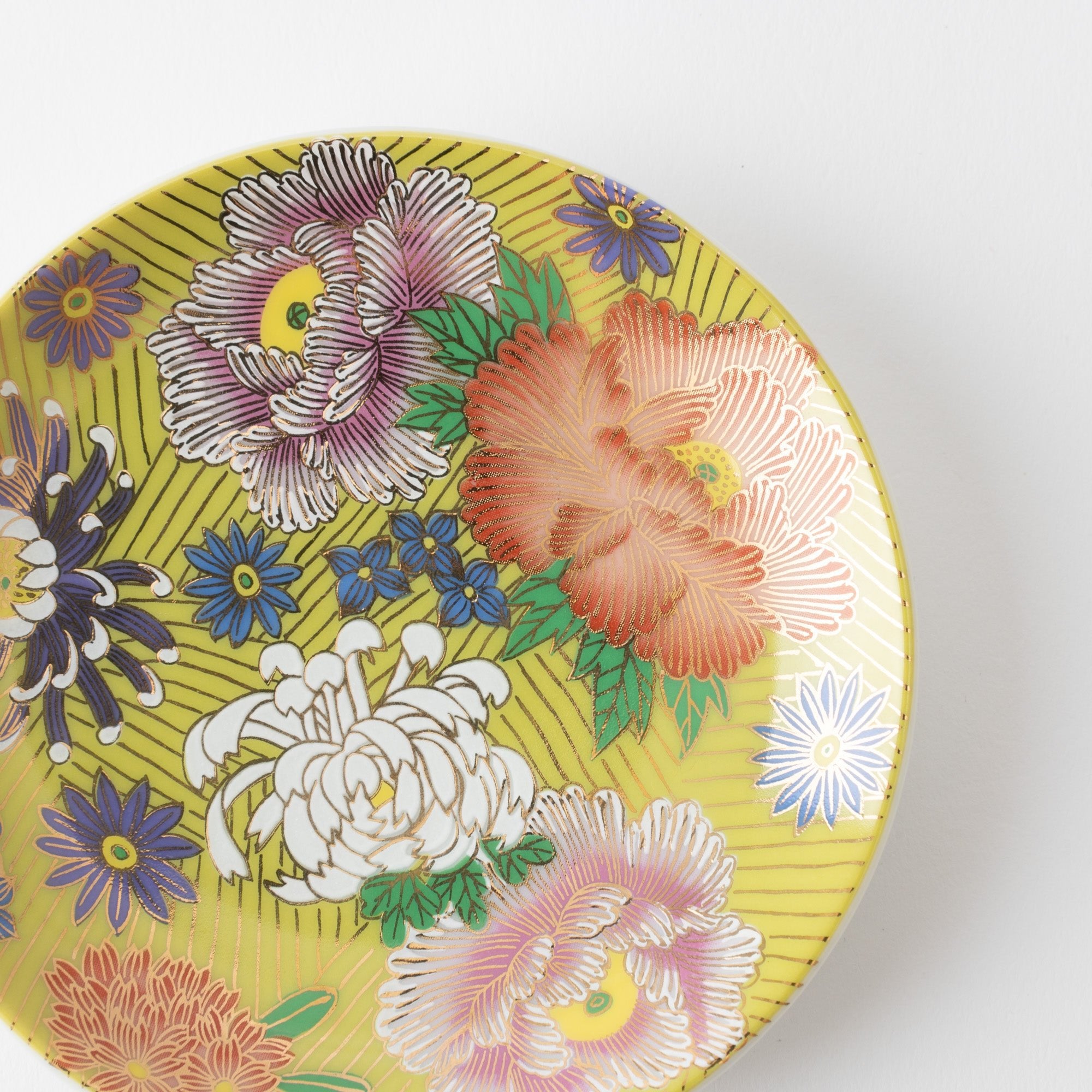 Seiju Kiln Golden Hanazume Kutani Sauce Plate Set - MUSUBI KILN - Quality Japanese Tableware and Gift