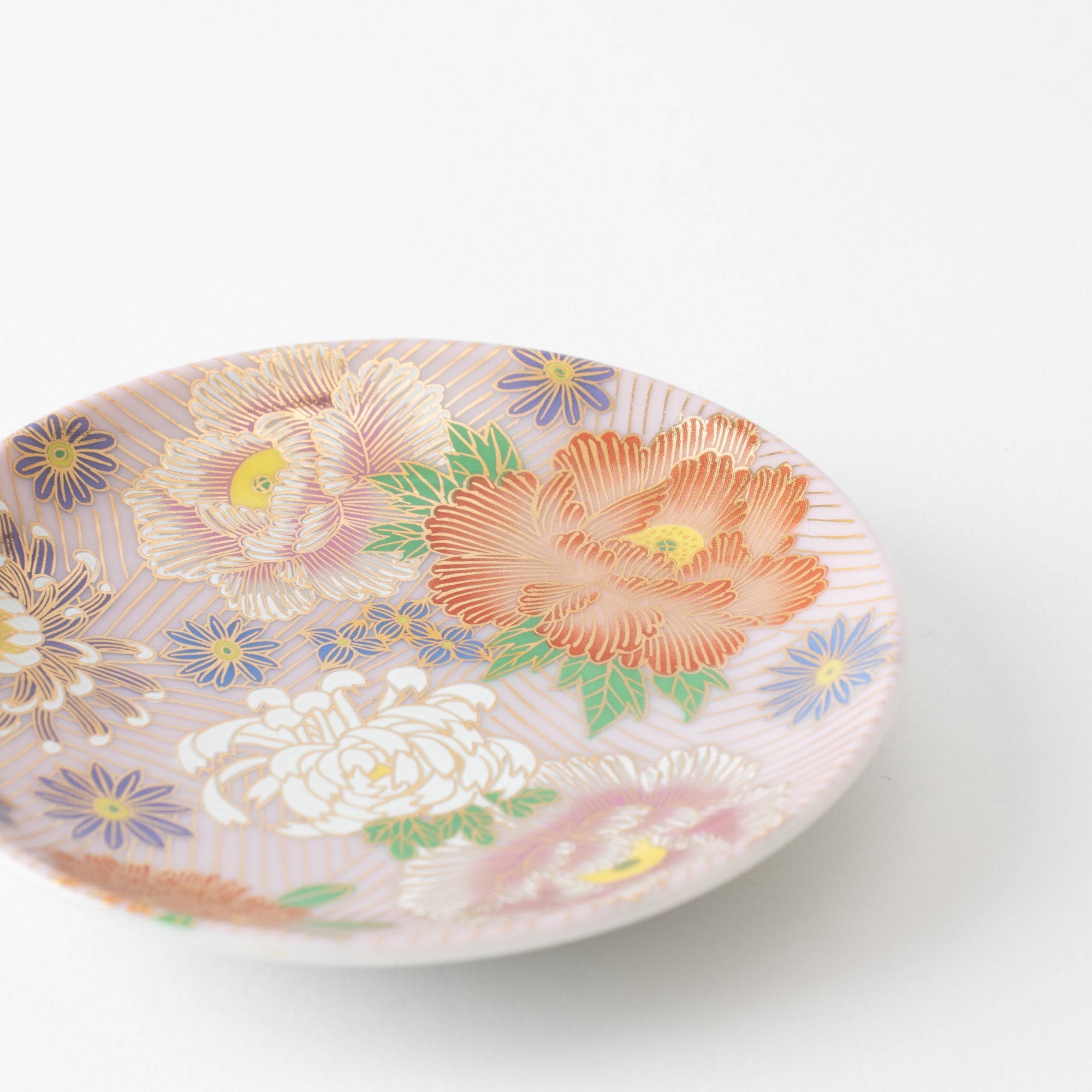Seiju Kiln Golden Hanazume Kutani Sauce Plate Set - MUSUBI KILN - Quality Japanese Tableware and Gift