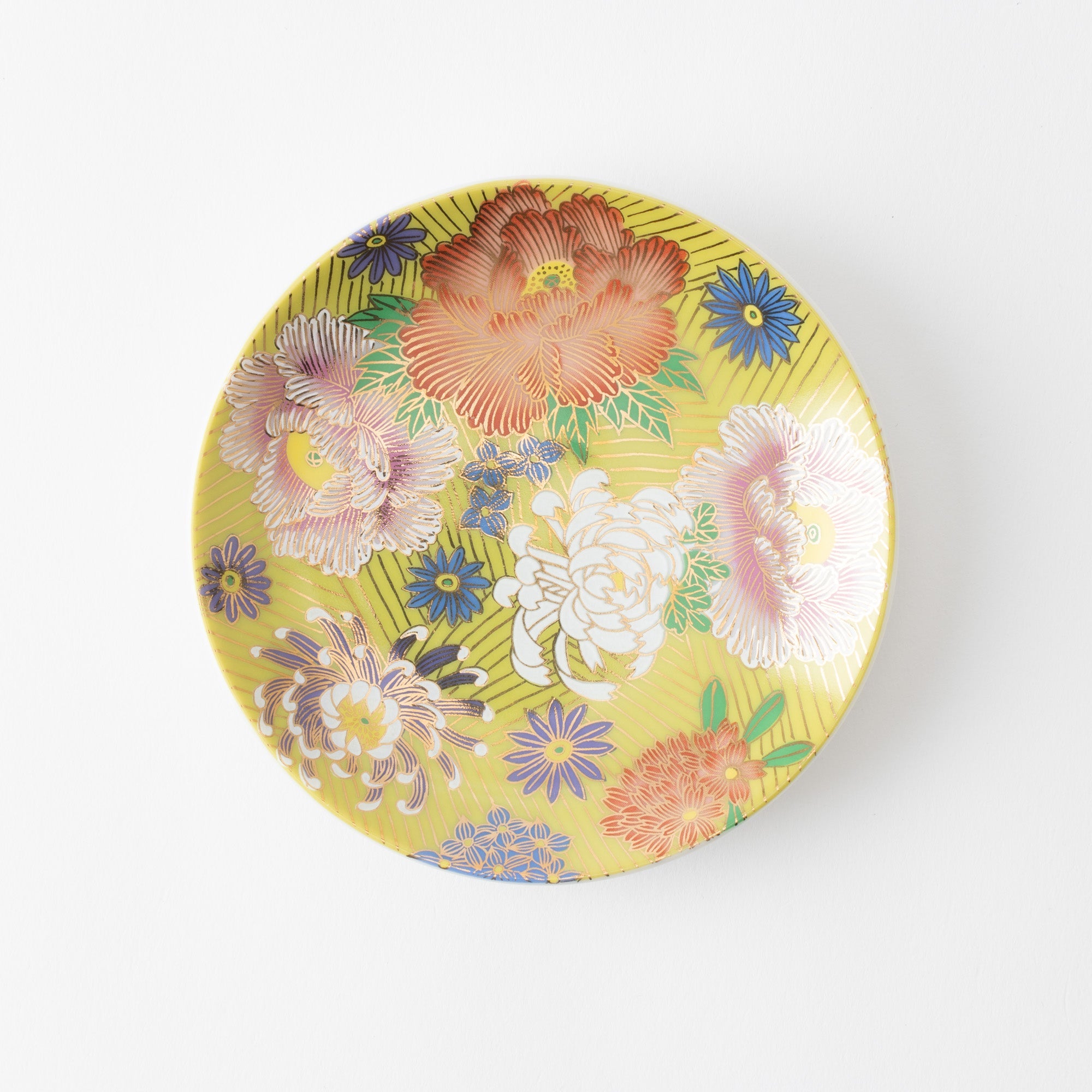 Seiju Kiln Golden Hanazume Kutani Sauce Plate Set - MUSUBI KILN - Quality Japanese Tableware and Gift