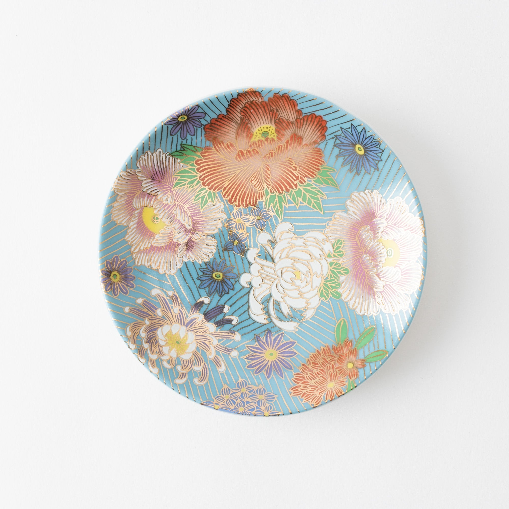 Seiju Kiln Golden Hanazume Kutani Sauce Plate Set - MUSUBI KILN - Quality Japanese Tableware and Gift