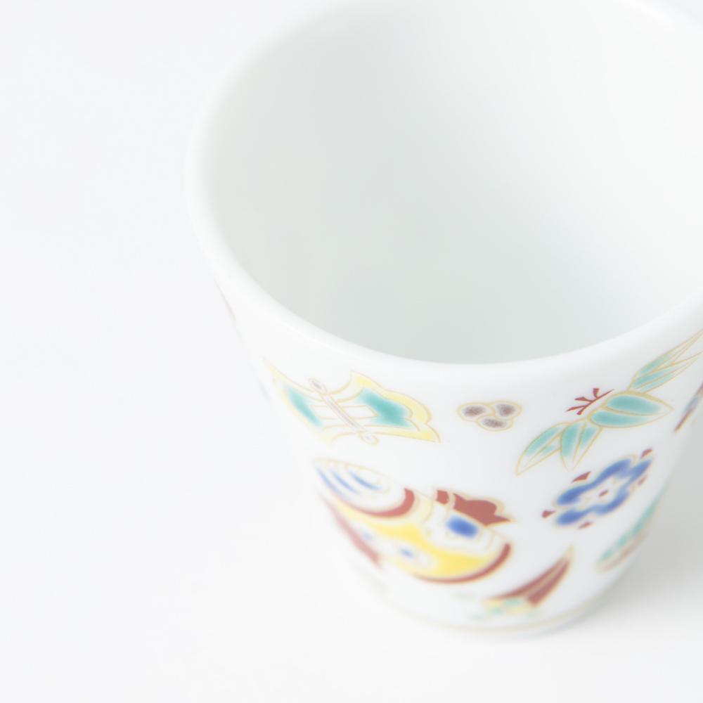 Seikou Kiln Auspicious Omens Kutani Ochoko Sake Cup - MUSUBI KILN - Quality Japanese Tableware and Gift