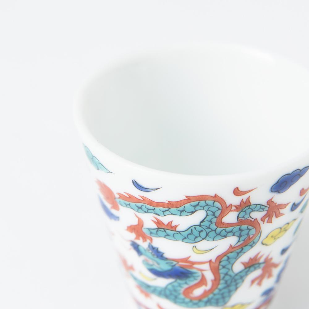 Seikou Kiln Banreki Dragon Kutani Ochoko Sake Cup - MUSUBI KILN - Quality Japanese Tableware and Gift