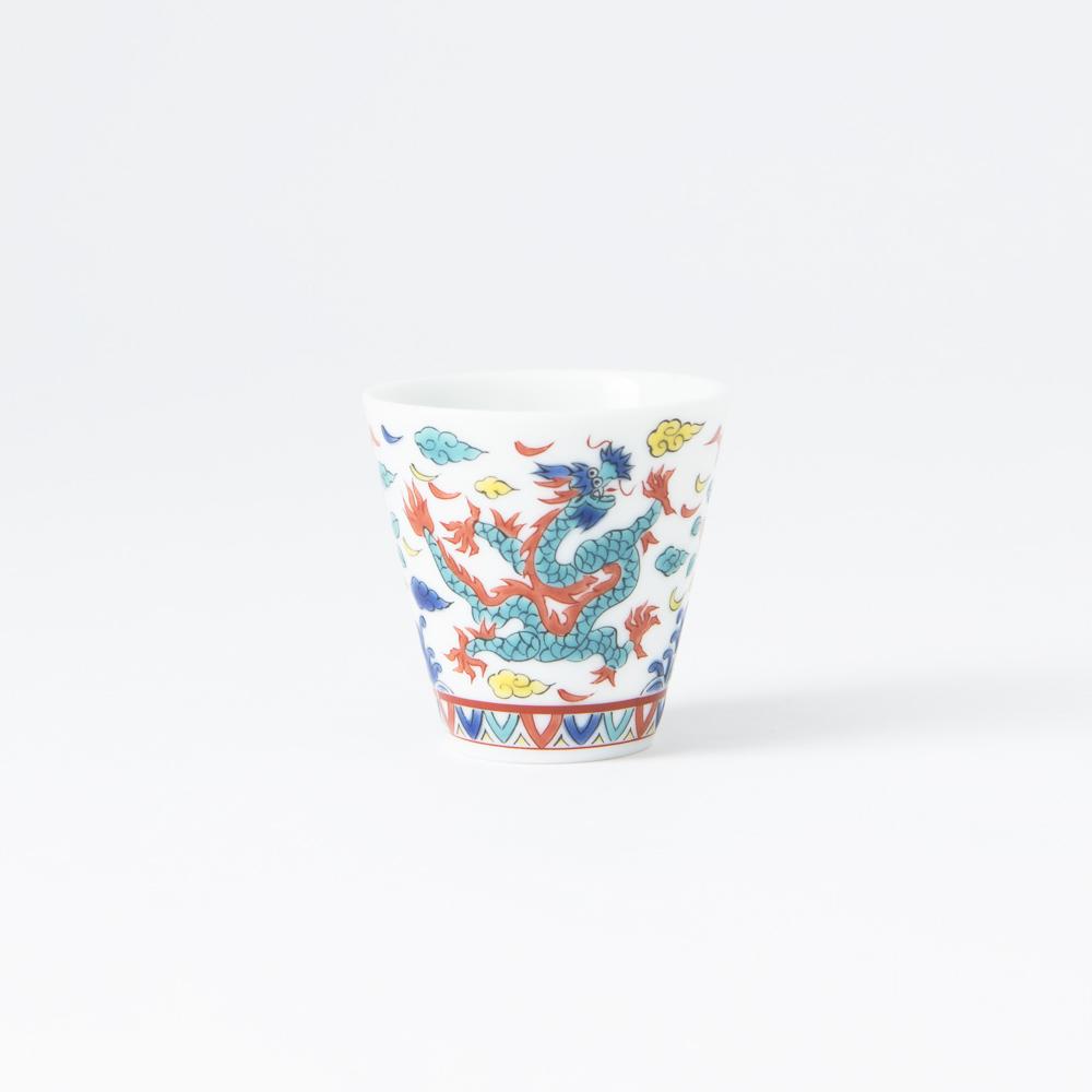 Seikou Kiln Banreki Dragon Kutani Ochoko Sake Cup - MUSUBI KILN - Quality Japanese Tableware and Gift