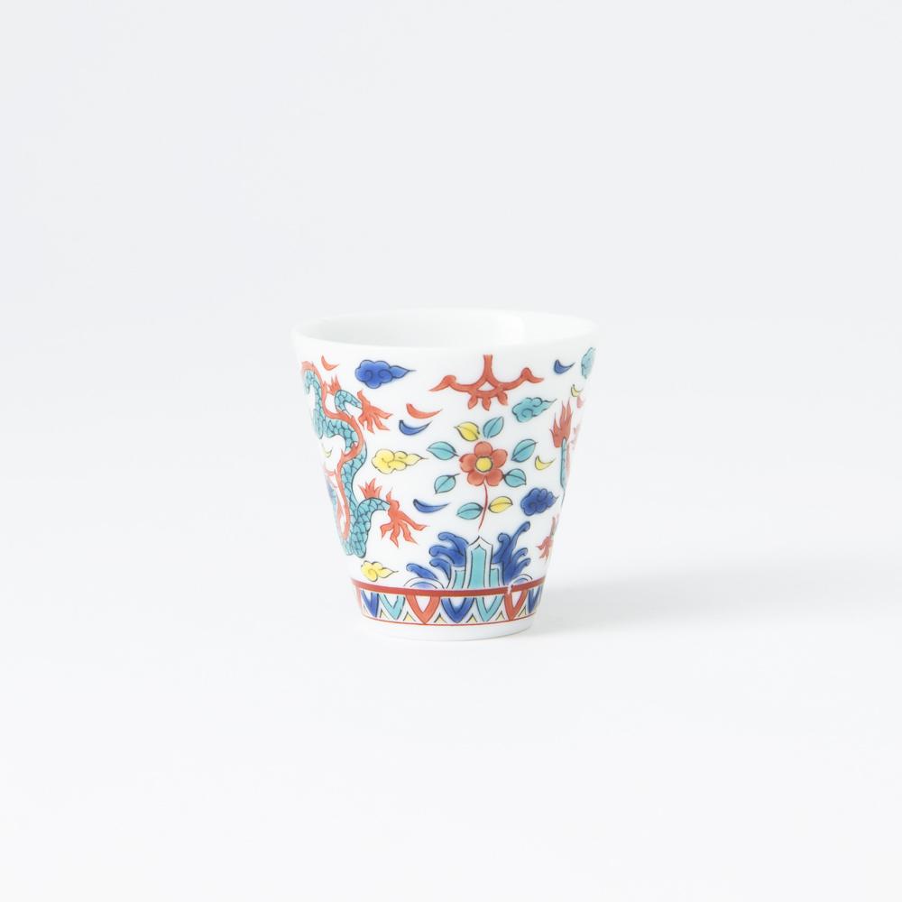 Seikou Kiln Banreki Dragon Kutani Ochoko Sake Cup - MUSUBI KILN - Quality Japanese Tableware and Gift