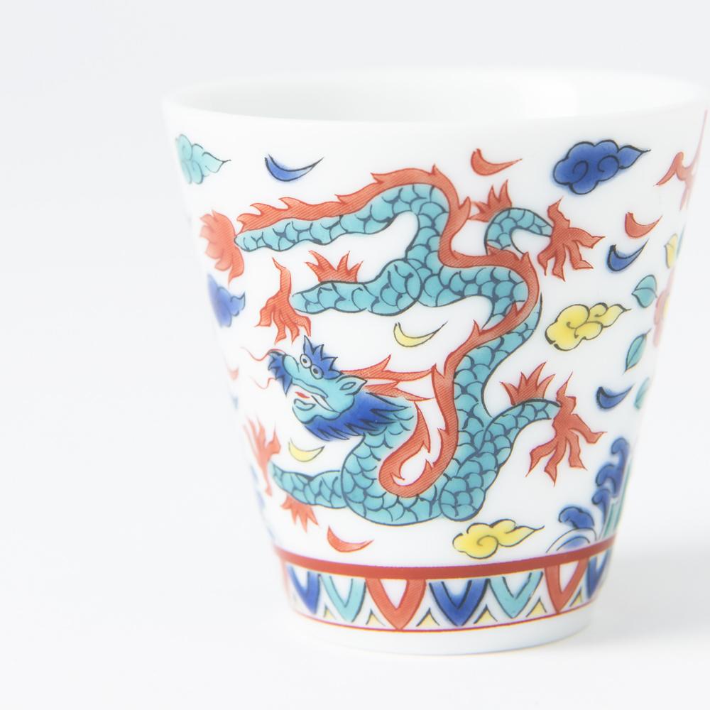 Seikou Kiln Banreki Dragon Kutani Ochoko Sake Cup - MUSUBI KILN - Quality Japanese Tableware and Gift