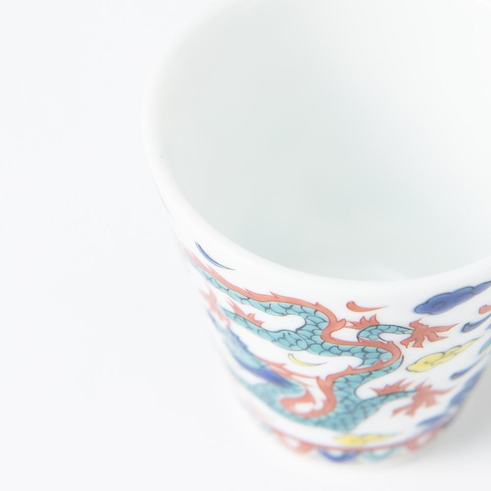 Seikou Kiln Banreki Dragon Kutani Ochoko Sake Cup - MUSUBI KILN - Quality Japanese Tableware and Gift