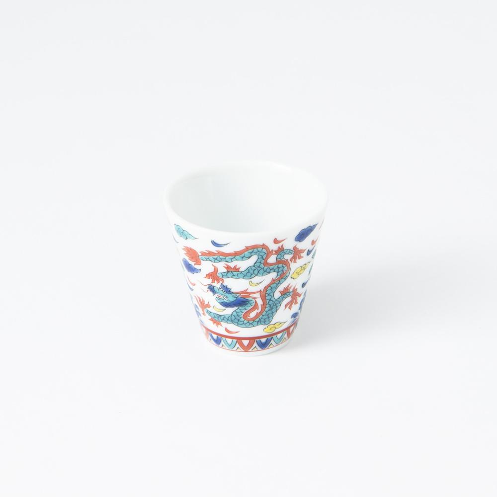 Seikou Kiln Banreki Dragon Kutani Ochoko Sake Cup - MUSUBI KILN - Quality Japanese Tableware and Gift