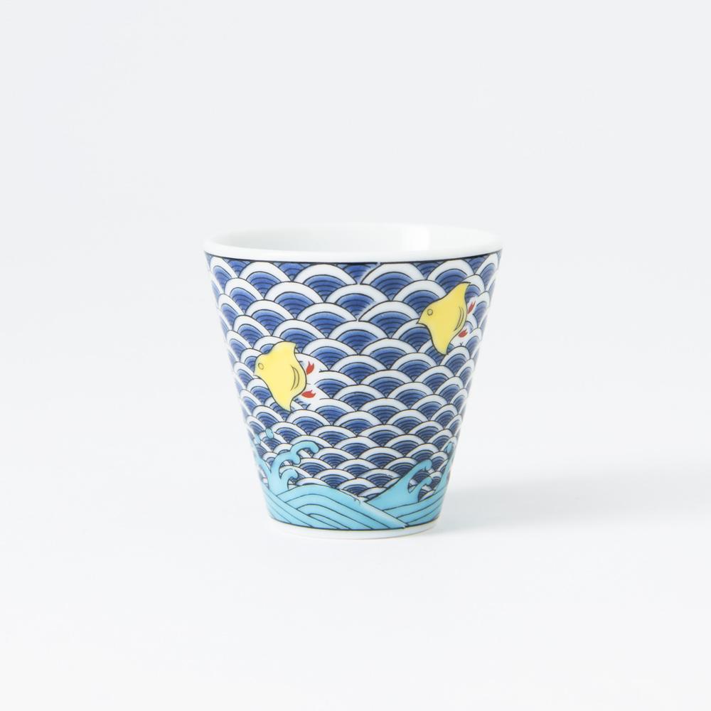 Seikou Kiln Chidori Kutani Ochoko Sake Cup - MUSUBI KILN - Quality Japanese Tableware and Gift