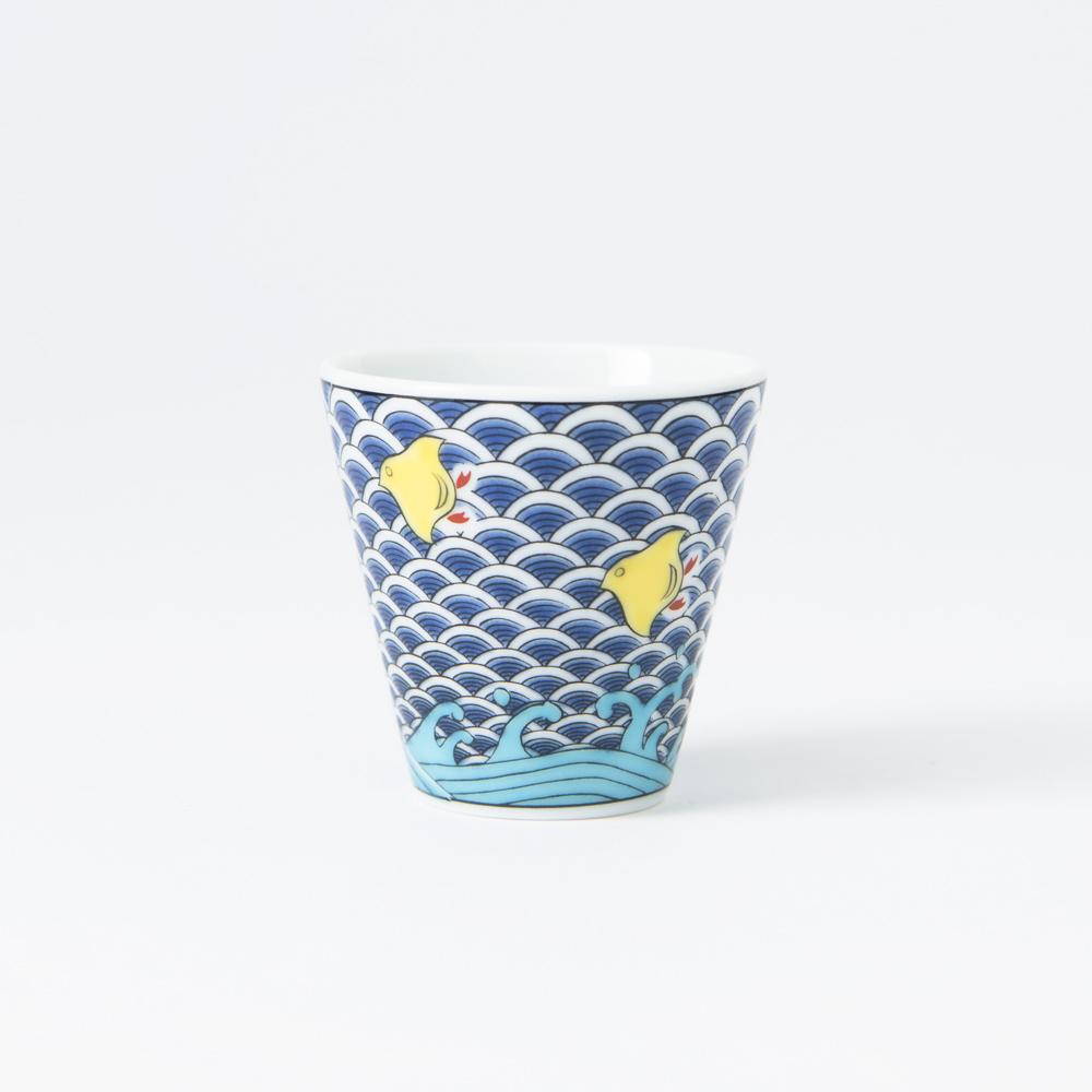 Seikou Kiln Chidori Kutani Ochoko Sake Cup - MUSUBI KILN - Quality Japanese Tableware and Gift