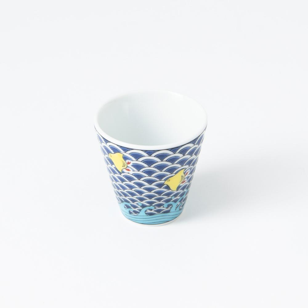Seikou Kiln Chidori Kutani Ochoko Sake Cup - MUSUBI KILN - Quality Japanese Tableware and Gift