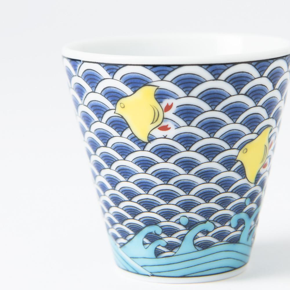 Seikou Kiln Chidori Kutani Ochoko Sake Cup - MUSUBI KILN - Quality Japanese Tableware and Gift