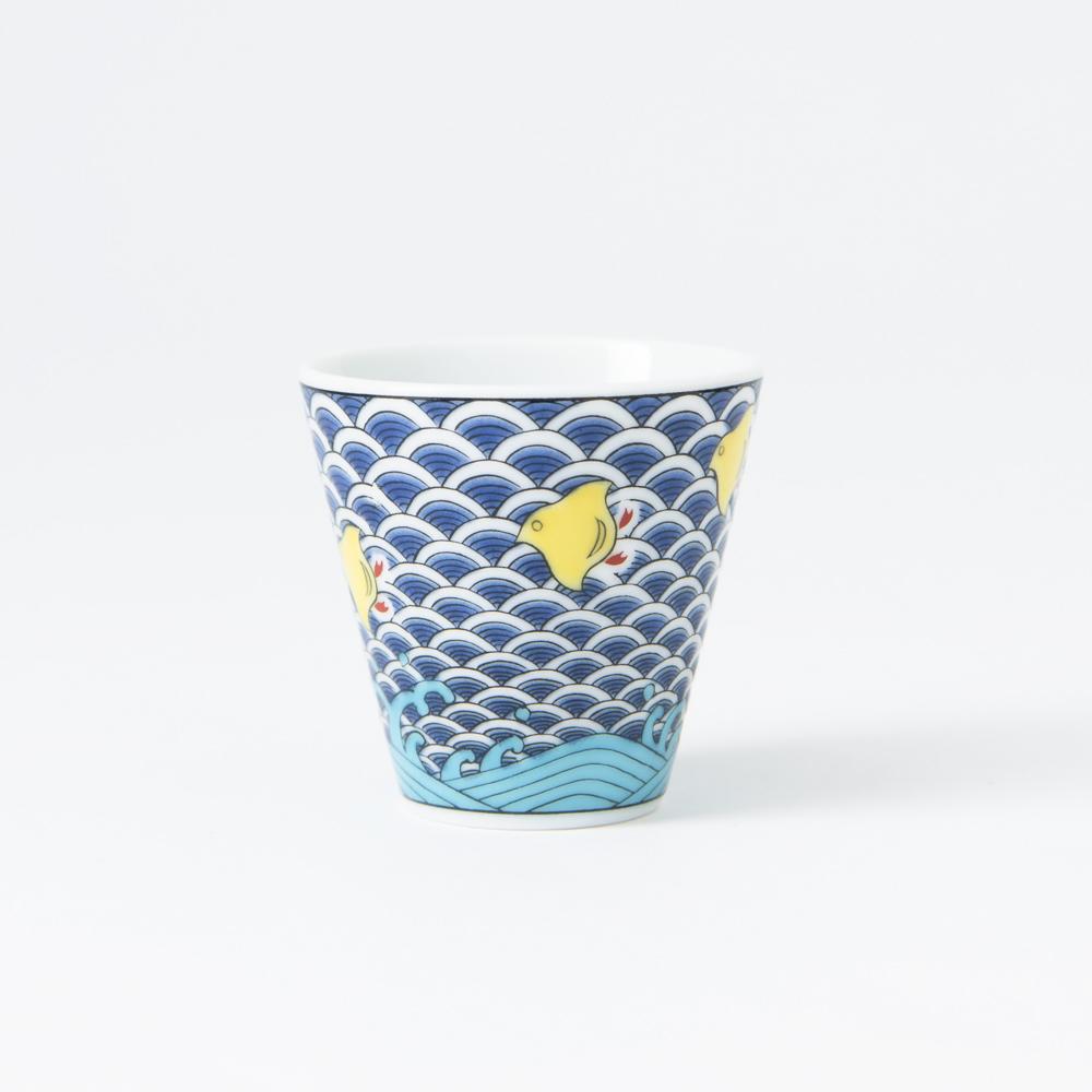 Seikou Kiln Chidori Kutani Ochoko Sake Cup - MUSUBI KILN - Quality Japanese Tableware and Gift