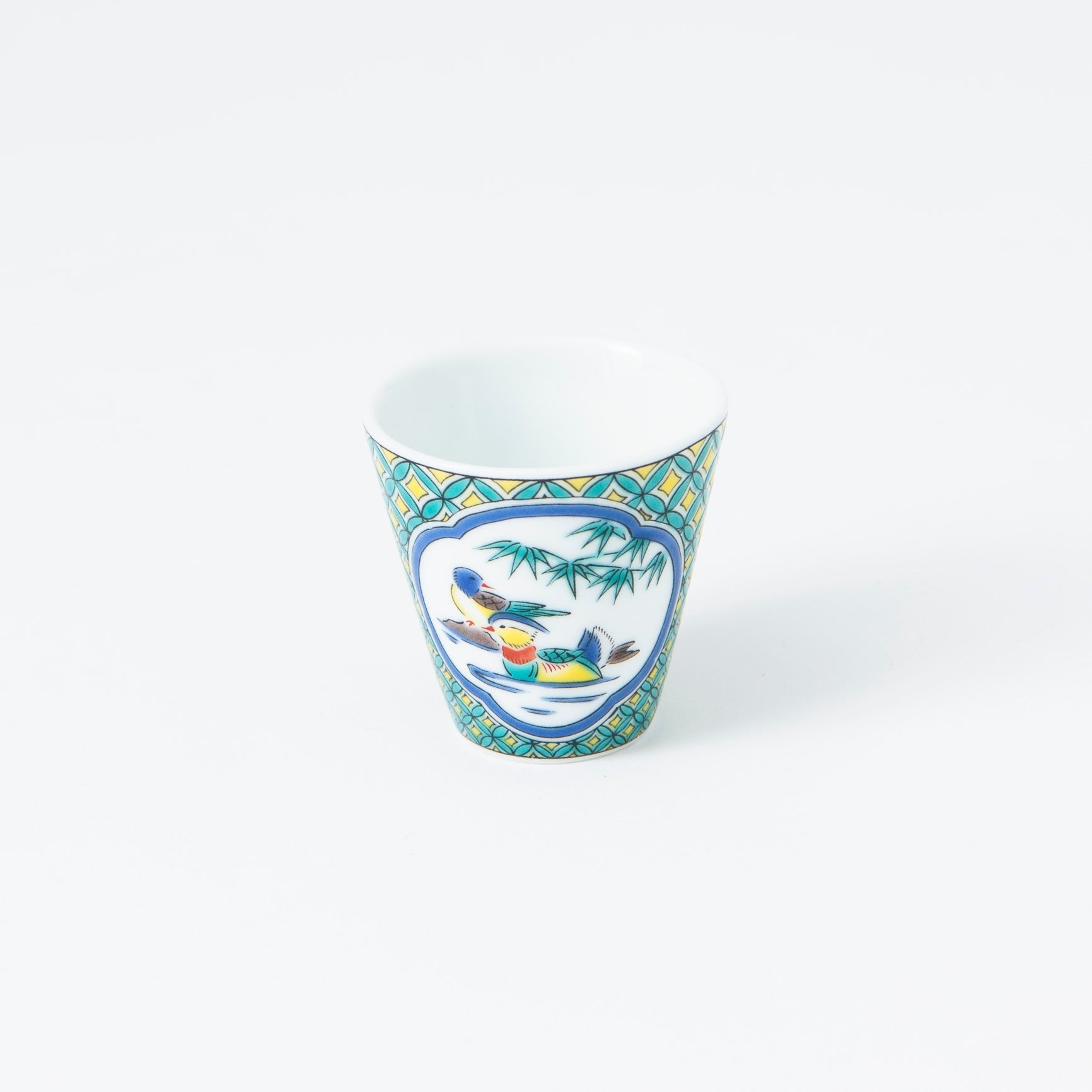 Seikou Kiln Ducks Kutani Ochoko Sake Cup - MUSUBI KILN - Quality Japanese Tableware and Gift