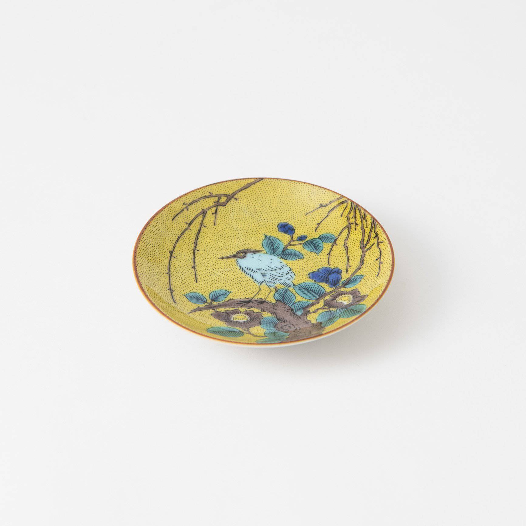 Seikou Kiln Eagle and Willow Kutani Sauce Plate - MUSUBI KILN - Quality Japanese Tableware and Gift