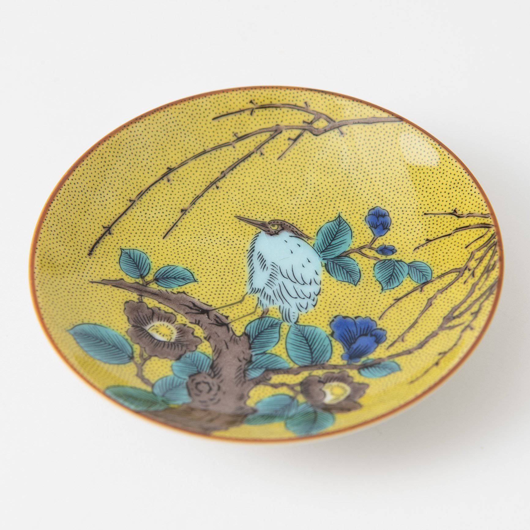 Seikou Kiln Eagle and Willow Kutani Sauce Plate - MUSUBI KILN - Quality Japanese Tableware and Gift