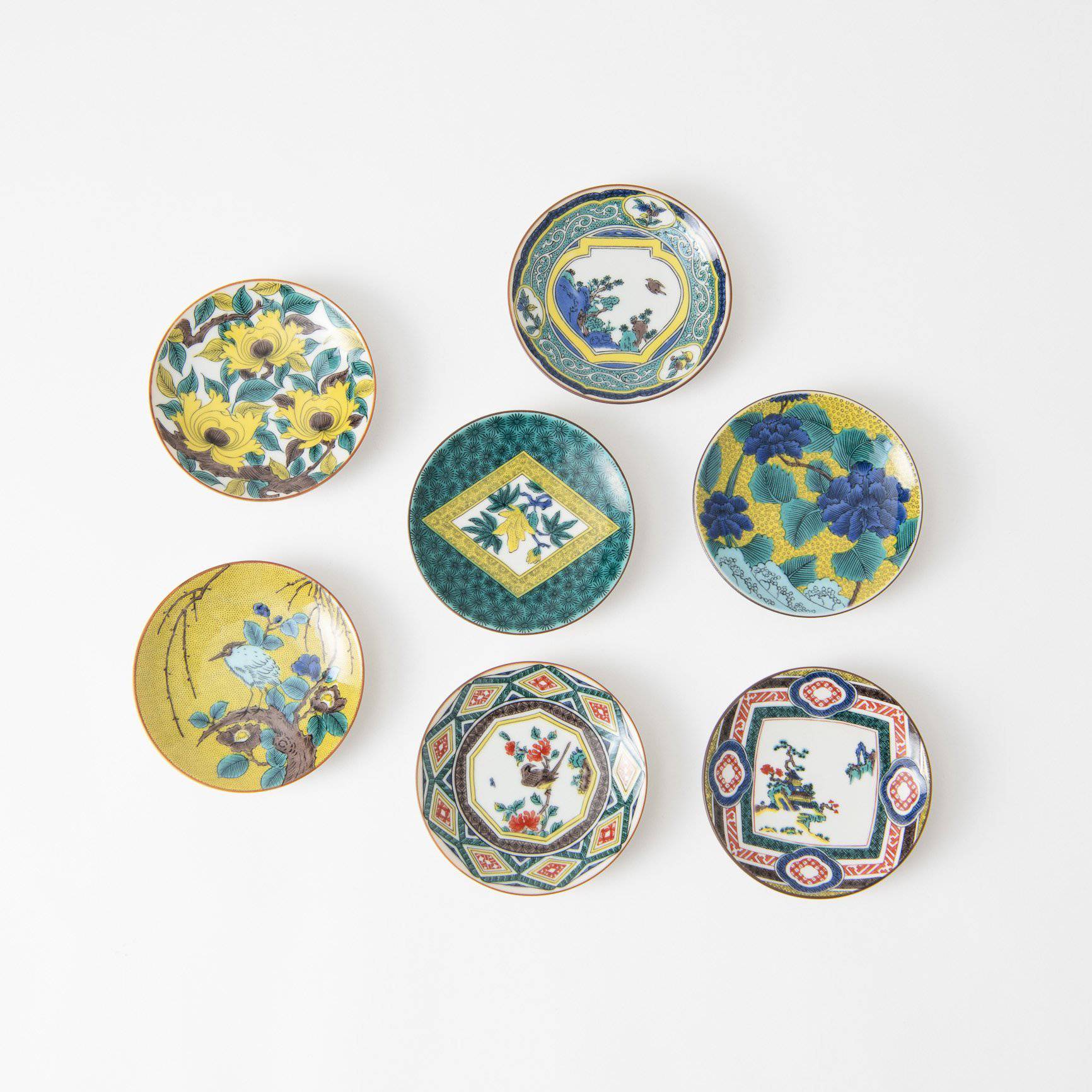 Seikou Kiln Eagle and Willow Kutani Sauce Plate - MUSUBI KILN - Quality Japanese Tableware and Gift