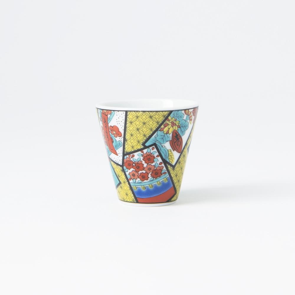 Seikou Kiln Hanafuda Kutani Ochoko Sake Cup - MUSUBI KILN - Quality Japanese Tableware and Gift