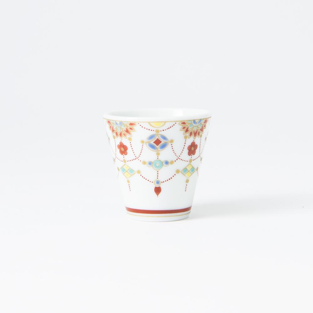 Seikou Kiln Jewelry Pattern Kutani Ochoko Sake Cup - MUSUBI KILN - Quality Japanese Tableware and Gift