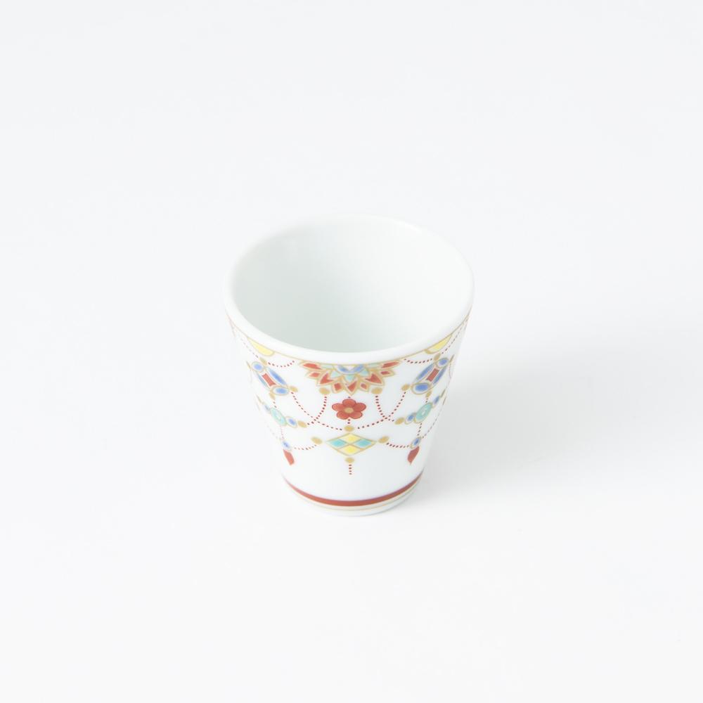 Seikou Kiln Jewelry Pattern Kutani Ochoko Sake Cup - MUSUBI KILN - Quality Japanese Tableware and Gift