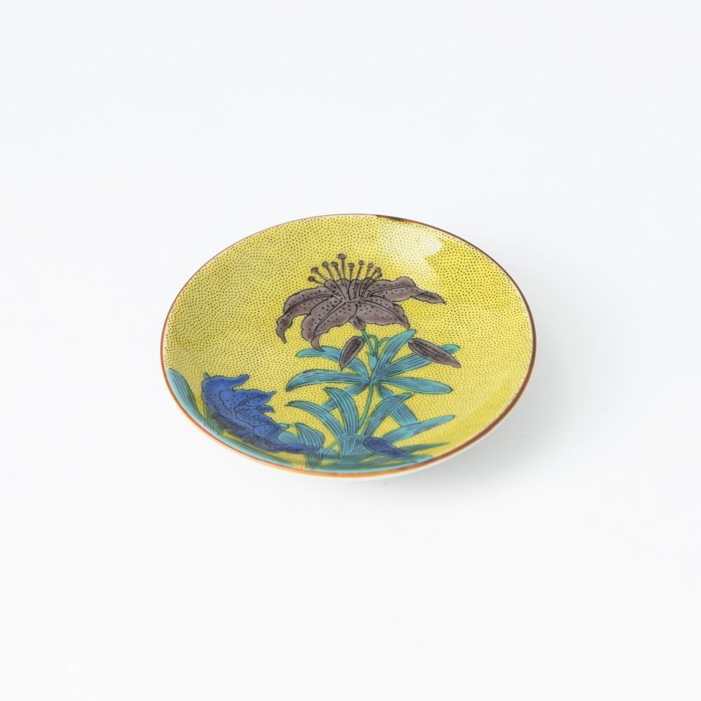 Seikou Kiln Lily Kutani Sauce Plate - MUSUBI KILN - Quality Japanese Tableware and Gift