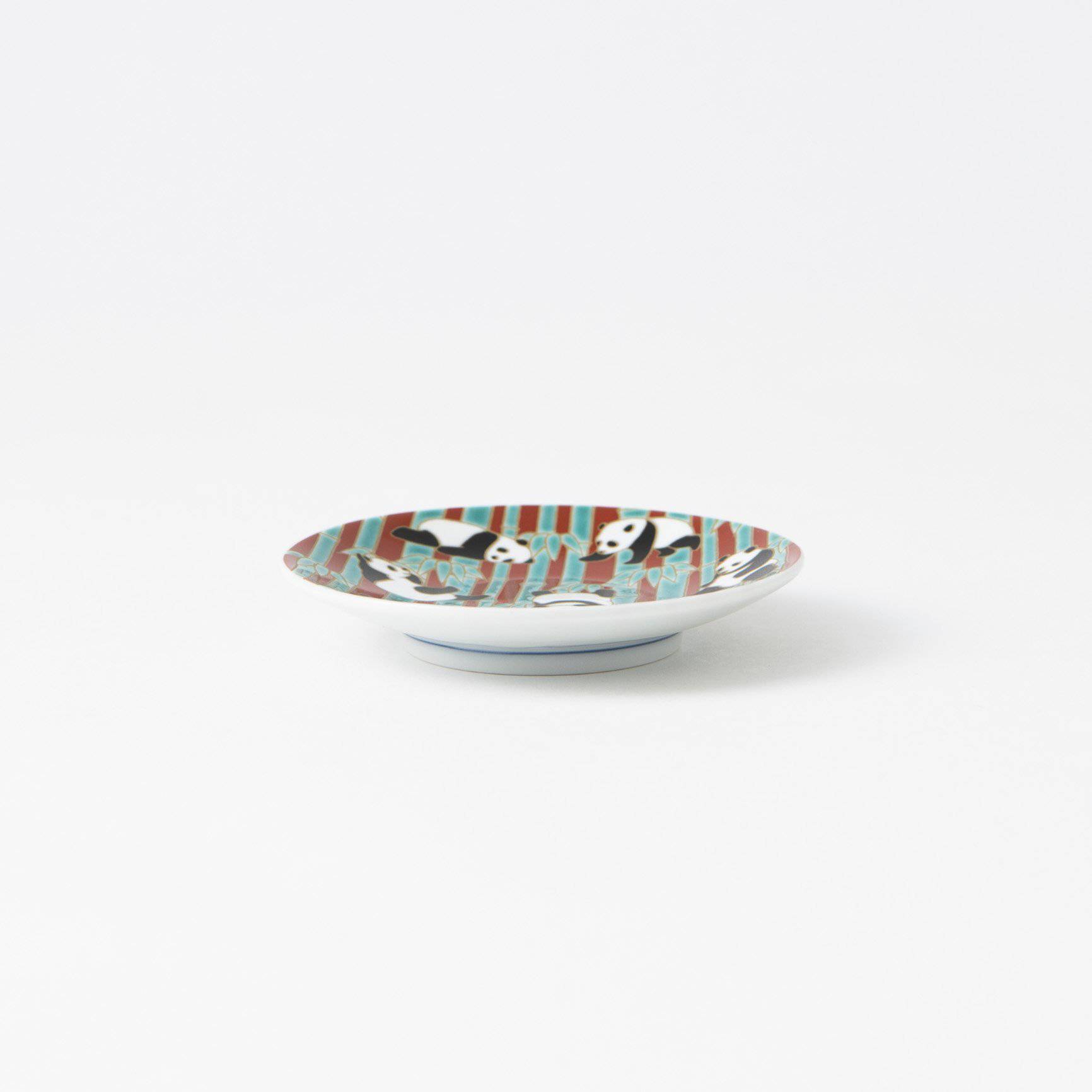 Seikou Kiln Panda Kutani Sauce Plate - MUSUBI KILN - Quality Japanese Tableware and Gift