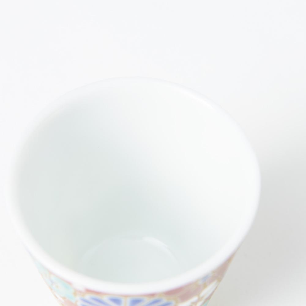 Seikou Kiln Plum and Chrysanthemum Kutani Ochoko Sake Cup - MUSUBI KILN - Quality Japanese Tableware and Gift