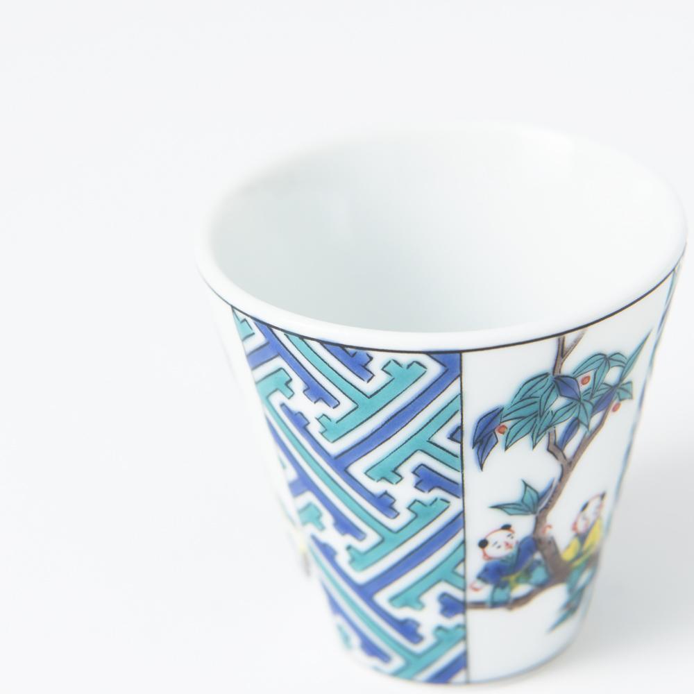 Seikou Kiln Saya - gata and Children Kutani Ochoko Sake Cup - MUSUBI KILN - Quality Japanese Tableware and Gift