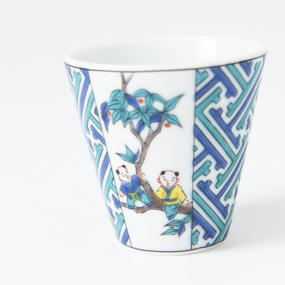 Seikou Kiln Saya - gata and Children Kutani Ochoko Sake Cup - MUSUBI KILN - Quality Japanese Tableware and Gift