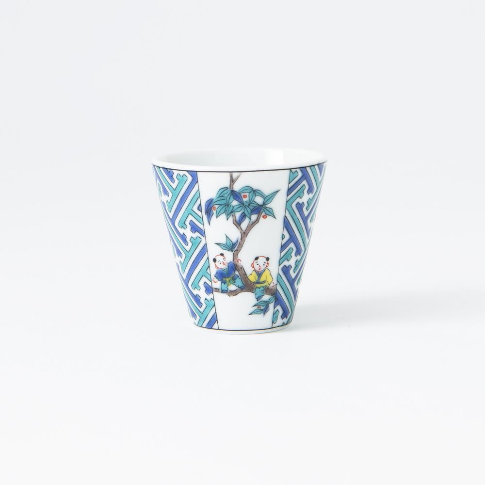 Seikou Kiln Saya - gata and Children Kutani Ochoko Sake Cup - MUSUBI KILN - Quality Japanese Tableware and Gift