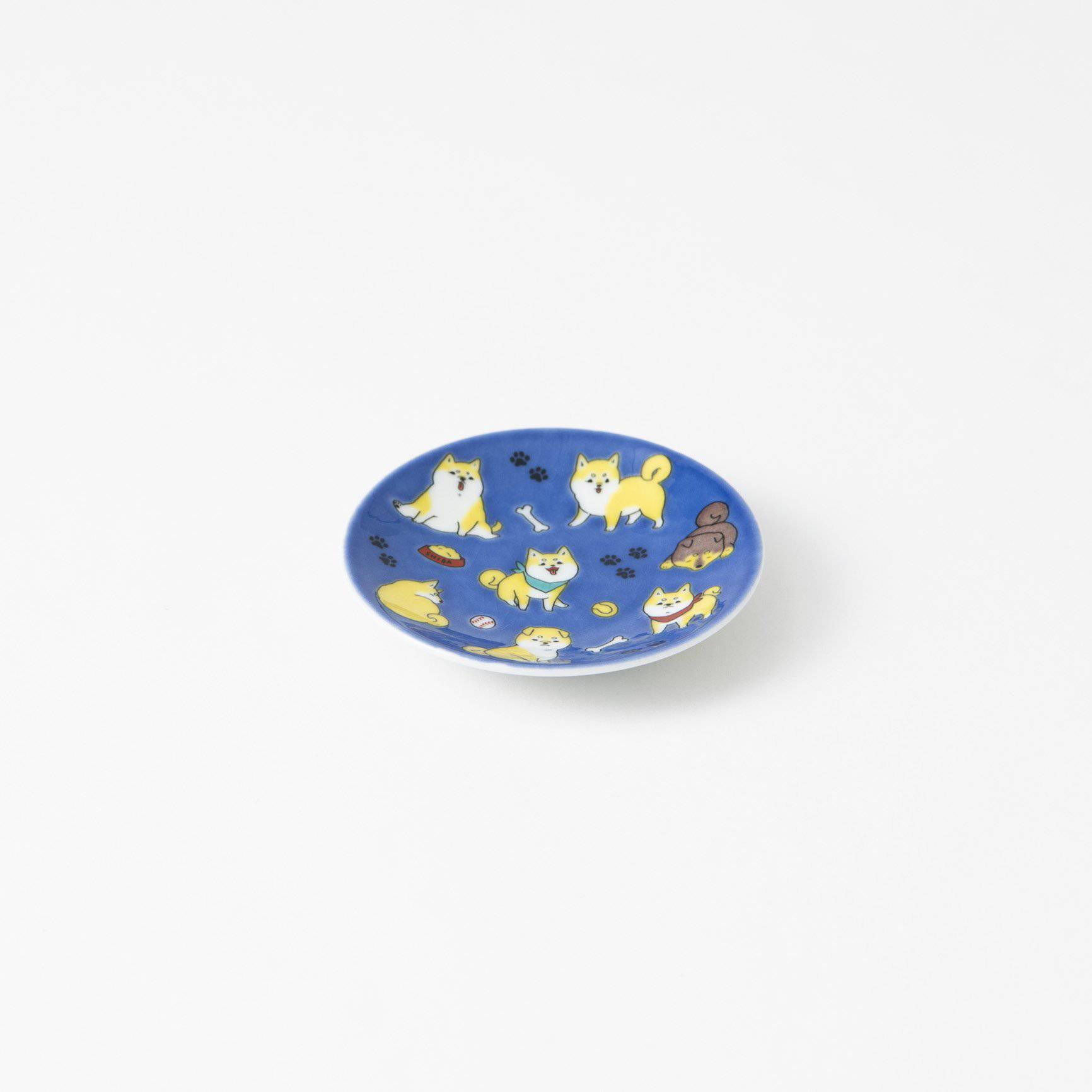 Seikou Kiln Shiba Inu Kutani Sauce Plate - MUSUBI KILN - Quality Japanese Tableware and Gift