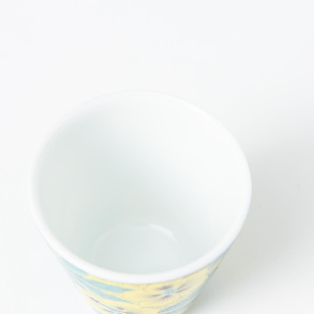 Seikou Kiln Yoshidaya Kutani Hibiscus Ochoko Sake Cup - MUSUBI KILN - Quality Japanese Tableware and Gift