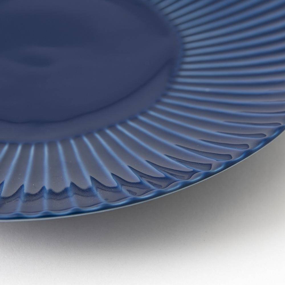 SHINOGI Lapis Lazuli Hasami Round Plate - MUSUBI KILN - Quality Japanese Tableware and Gift