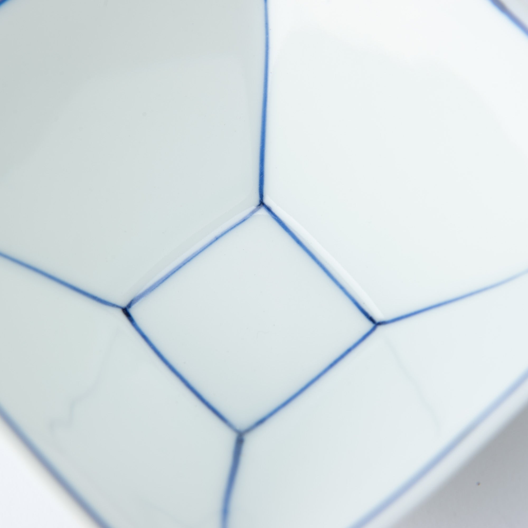 SINGAMA Blue Line Seto Ware Square Kobachi Bowl 4.5in - MUSUBI KILN - Quality Japanese Tableware and Gift