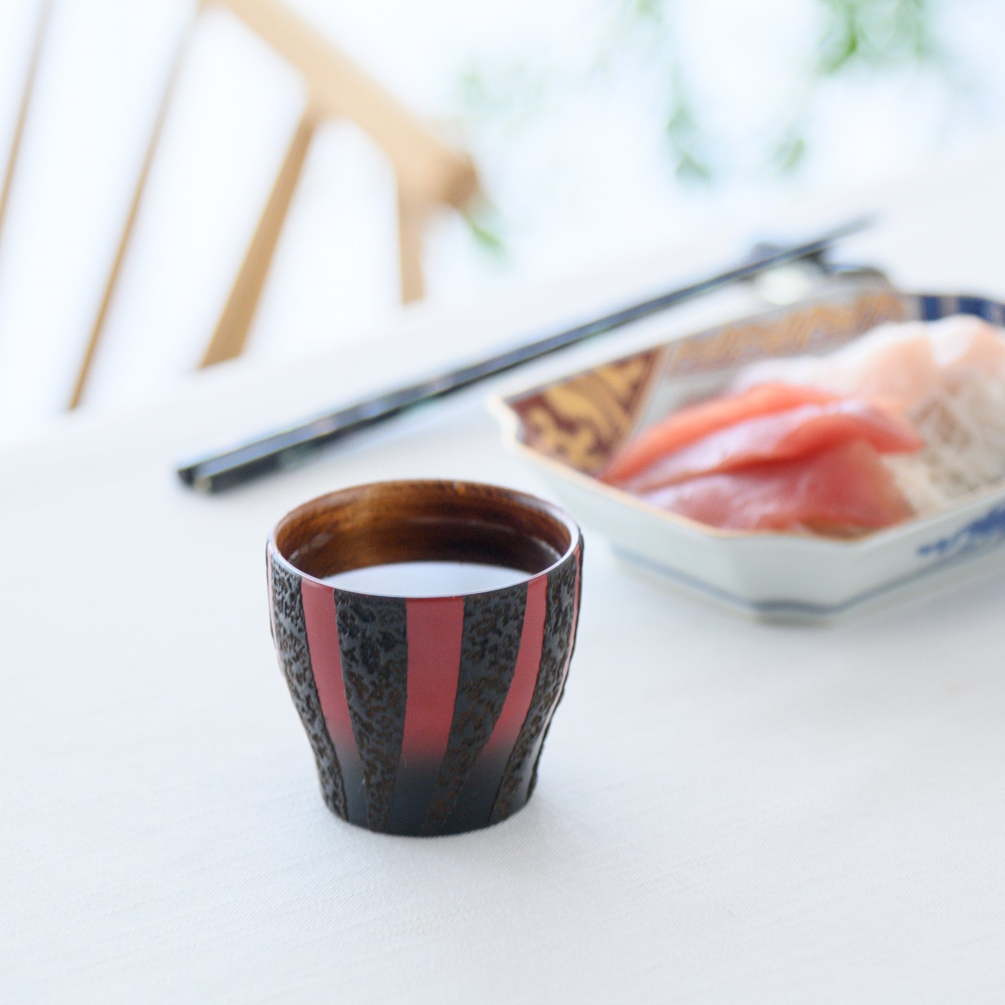 Sinra Line Kagawa Lacquerware Guinomi Sake Cup - MUSUBI KILN - Quality Japanese Tableware and Gift